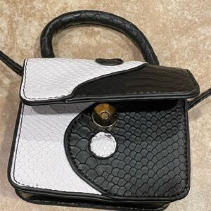 Shein Black & White mini leather purse